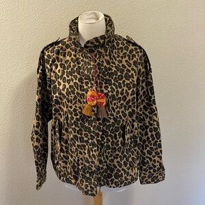 Scotch & Soda Size 1/2 Leopard Print Zip-up Coat